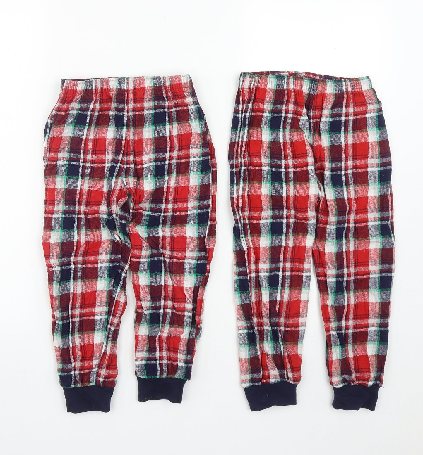TU Boys Multicoloured Plaid Cotton  Lounge Pants Size 4-5 Years   - Pack of 2