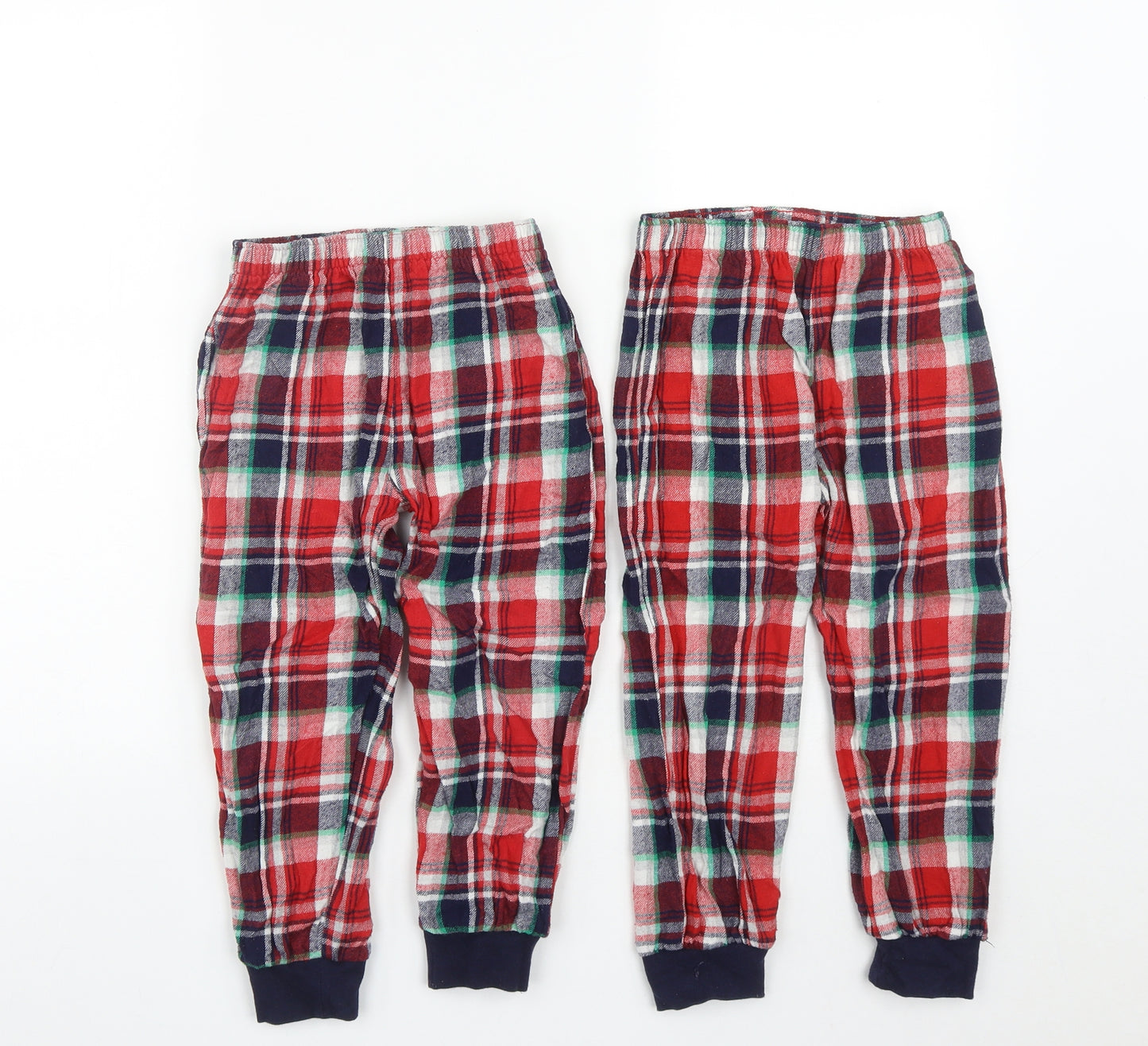TU Boys Multicoloured Plaid Cotton  Lounge Pants Size 4-5 Years   - Pack of 2