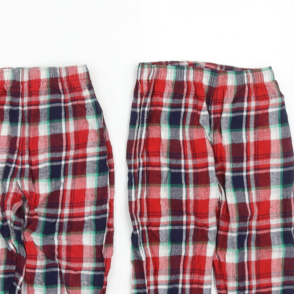 TU Boys Multicoloured Plaid Cotton  Lounge Pants Size 4-5 Years   - Pack of 2