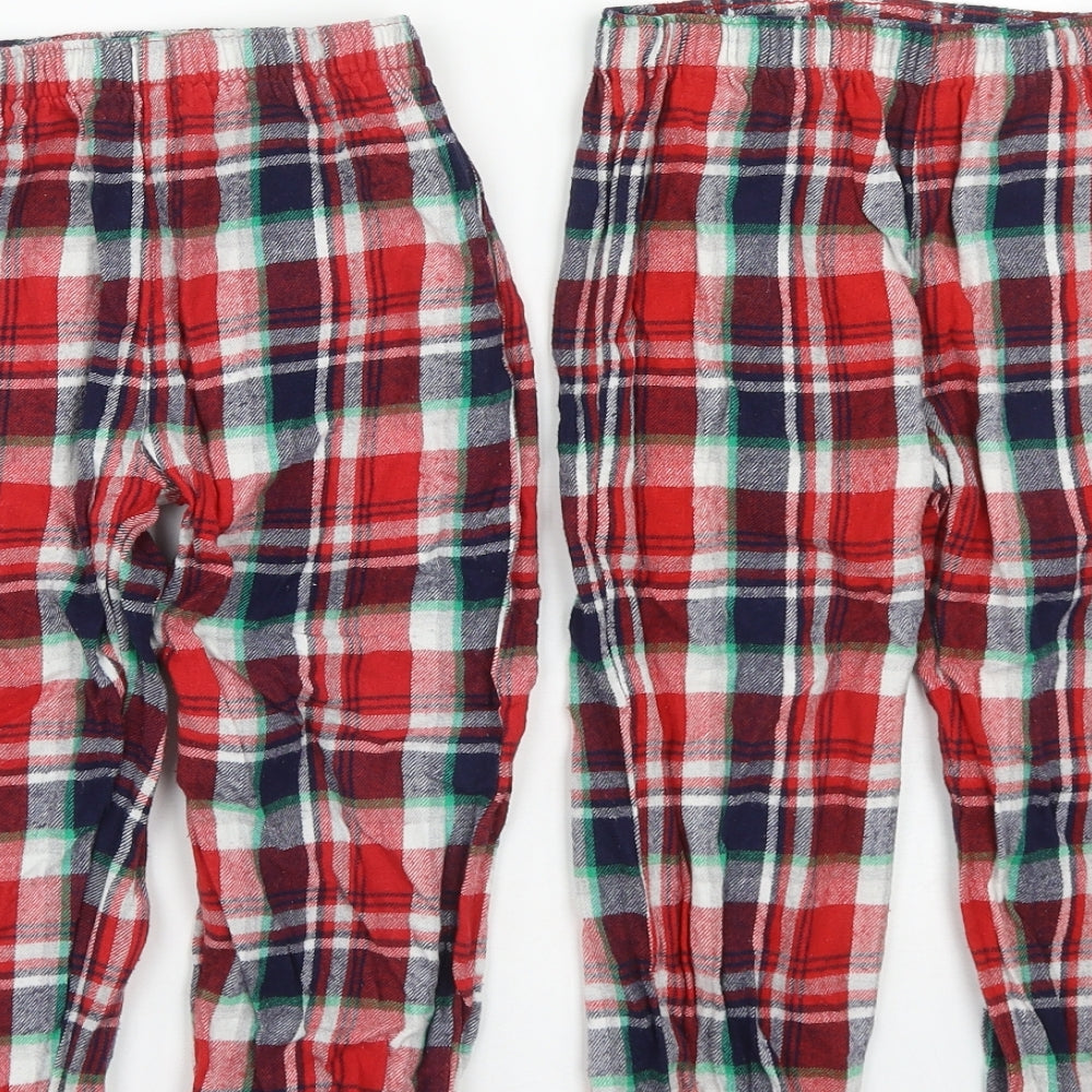 TU Boys Multicoloured Plaid Cotton  Lounge Pants Size 4-5 Years   - Pack of 2