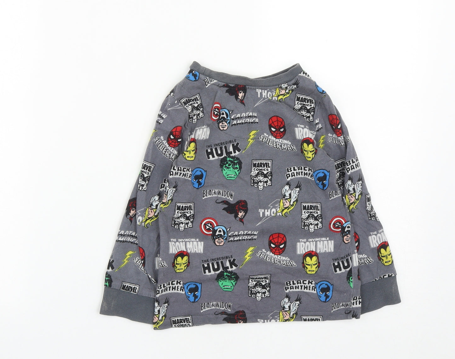 Disney Boys Green  Cotton Basic Casual Size 4 Years Round Neck  - Marvel Characters