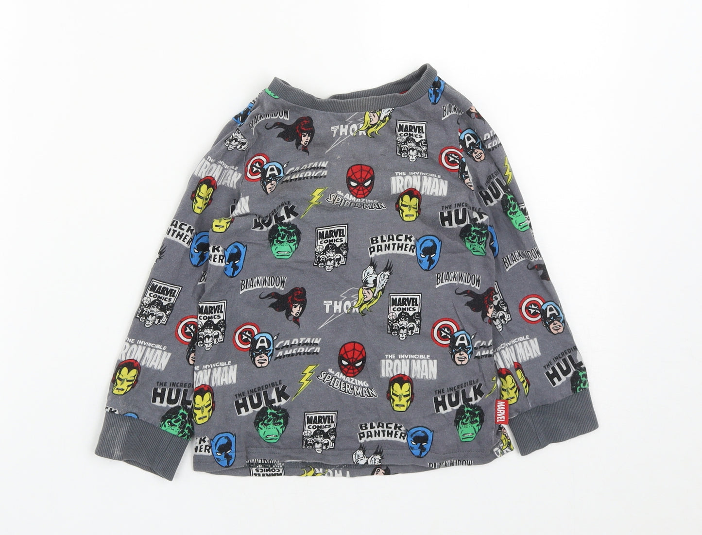 Disney Boys Green  Cotton Basic Casual Size 4 Years Round Neck  - Marvel Characters