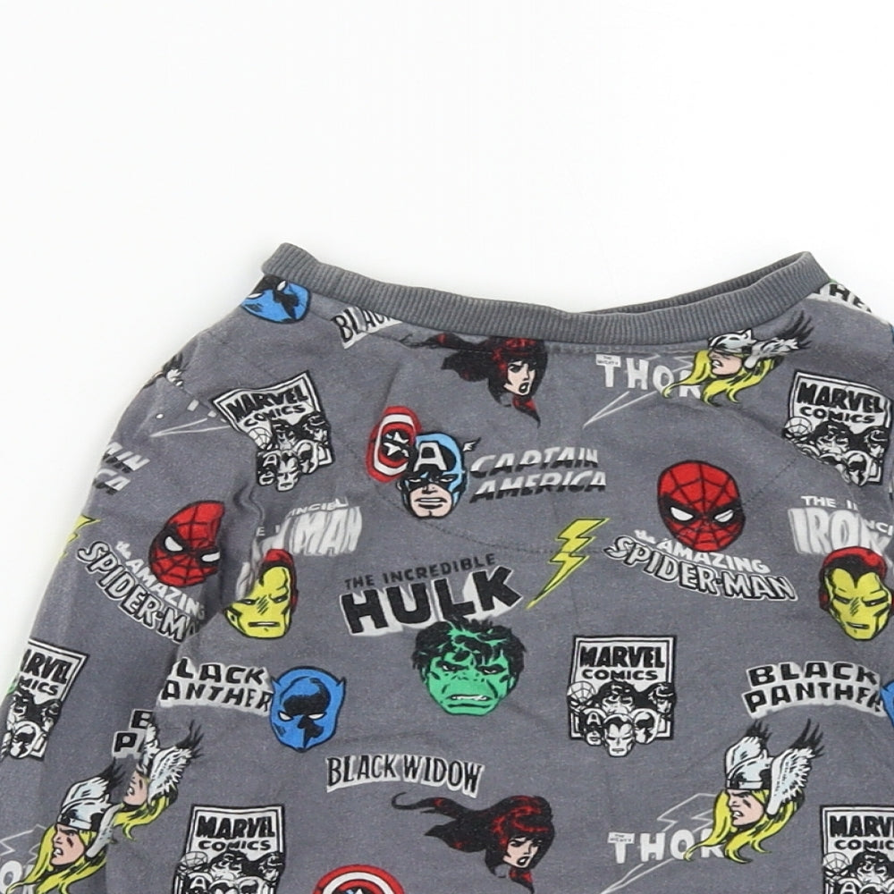 Disney Boys Green  Cotton Basic Casual Size 4 Years Round Neck  - Marvel Characters