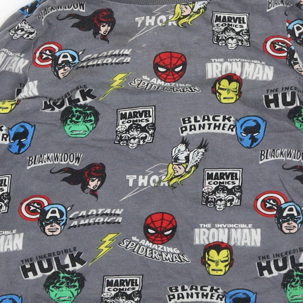 Disney Boys Green  Cotton Basic Casual Size 4 Years Round Neck  - Marvel Characters