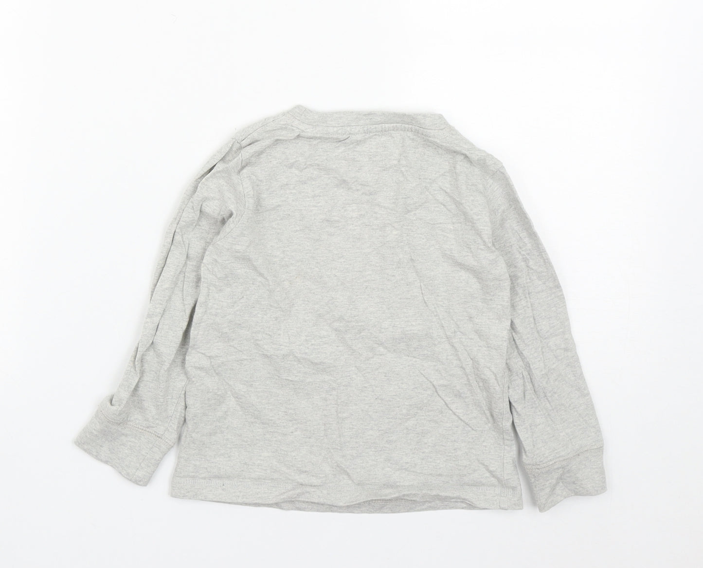 TU Boys Grey  Cotton Pullover Sweatshirt Size 4-5 Years   - Father Christmas print