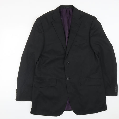F&F Mens Black  Polyester Jacket Suit Jacket Size 42
