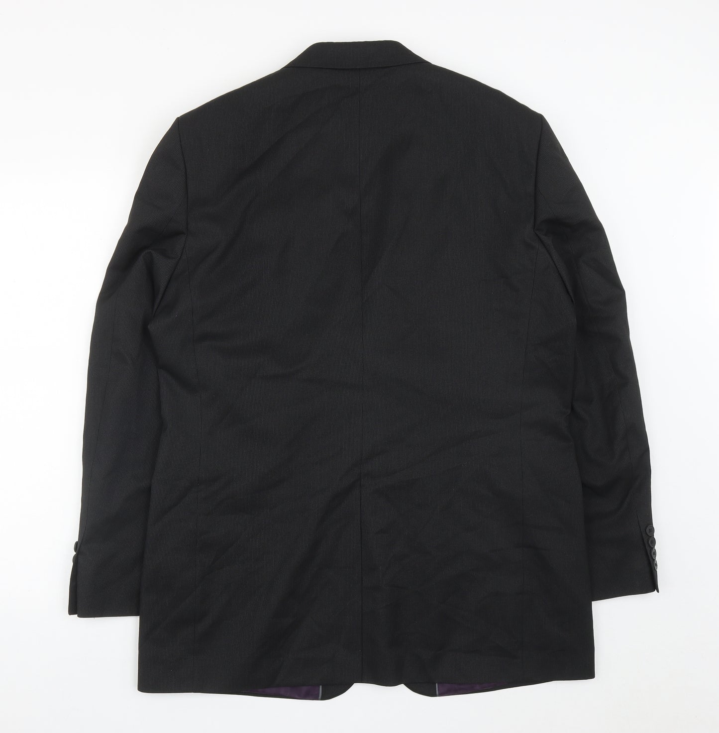 F&F Mens Black  Polyester Jacket Suit Jacket Size 42