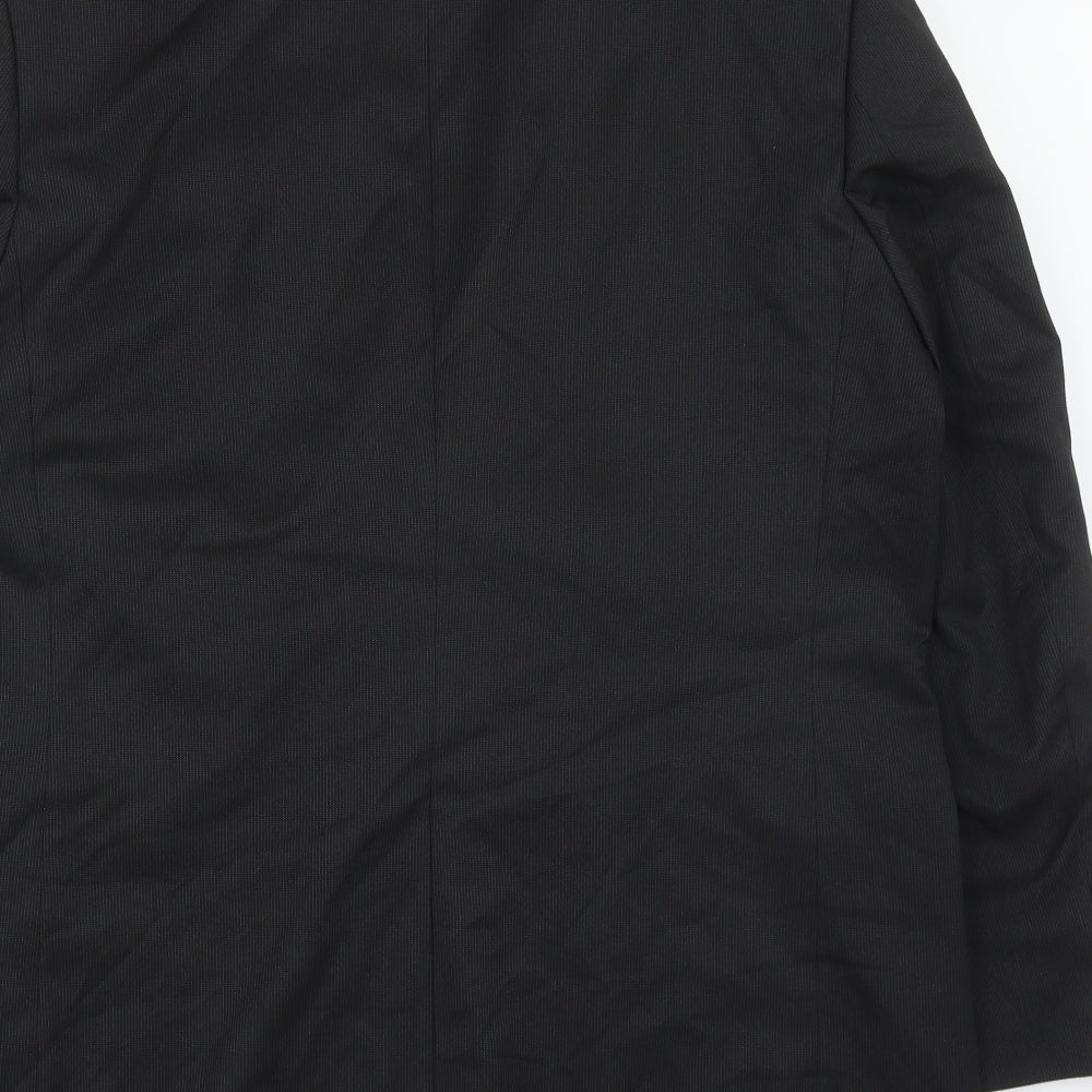 F&F Mens Black  Polyester Jacket Suit Jacket Size 42