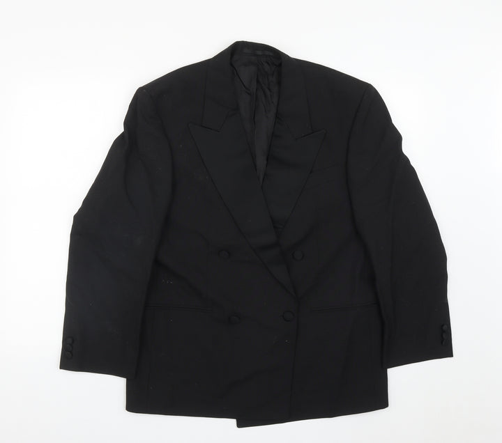 Marks and Spencer Mens Black Polyester Jacket Suit Jacket Size 38