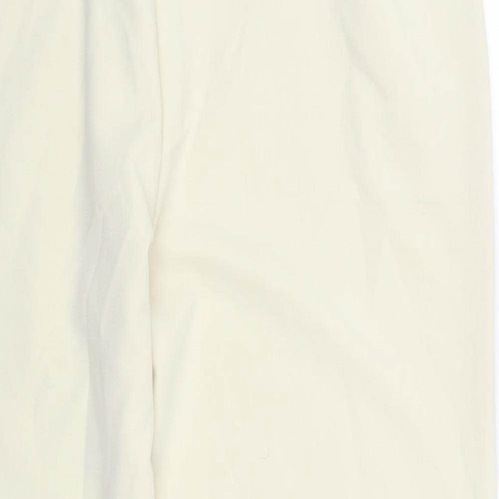 Stradivarius Womens Beige  Polyester Cropped Trousers Size 16 L25 in Regular Zip