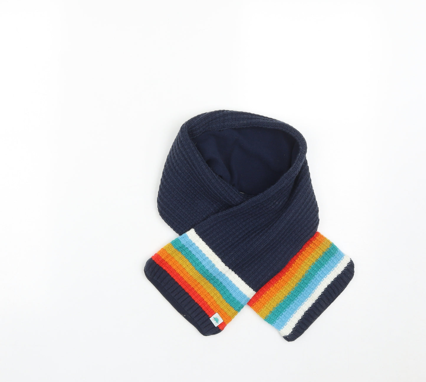 George Boys Blue Striped Polyester Scarf  One Size