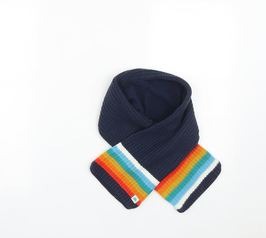 George Boys Blue Striped Polyester Scarf  One Size