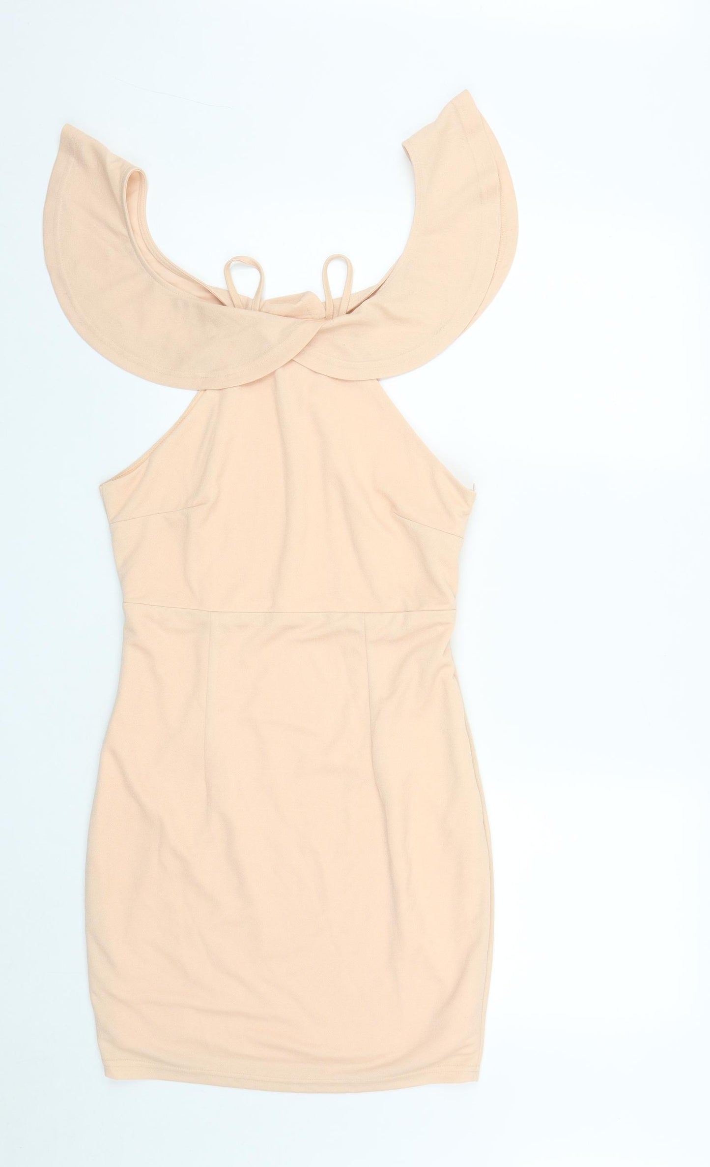 Pink Boutique Womens Pink  Polyester A-Line  Size 12  Off the Shoulder Zip