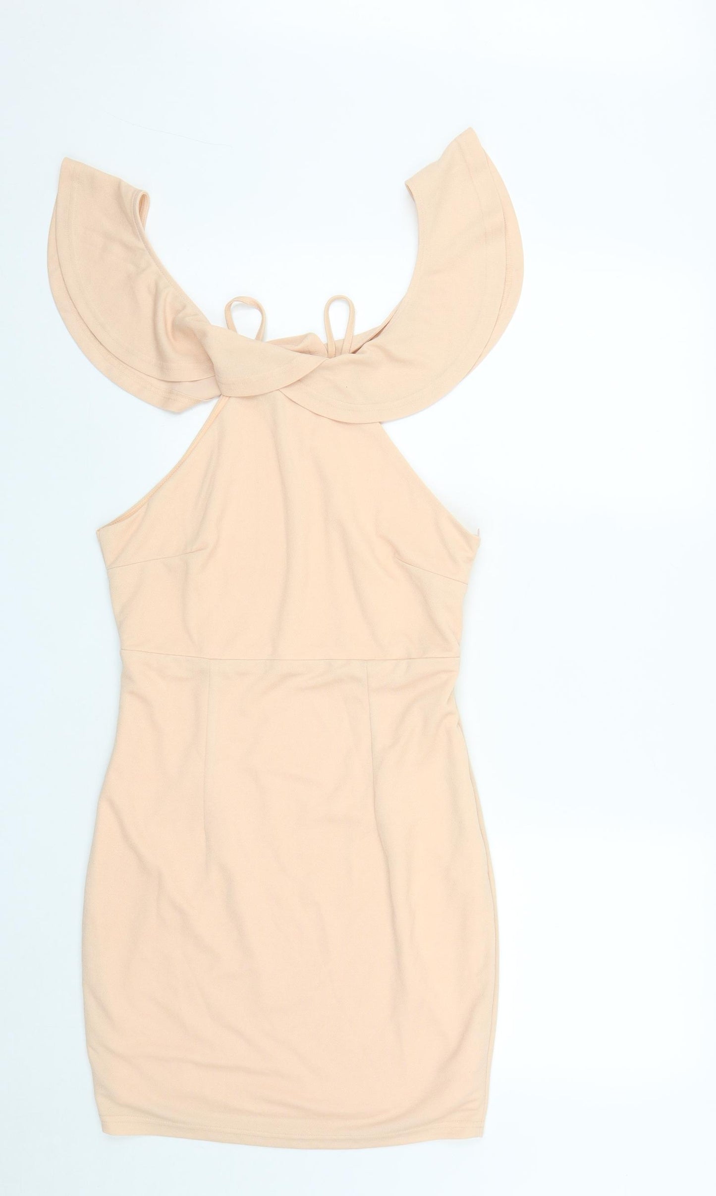 Pink Boutique Womens Pink  Polyester A-Line  Size 12  Off the Shoulder Zip
