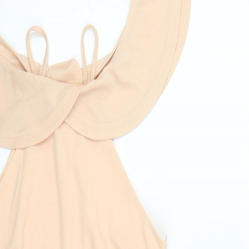 Pink Boutique Womens Pink  Polyester A-Line  Size 12  Off the Shoulder Zip