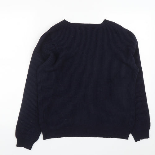Matalan Womens Blue Round Neck  Polyester Pullover Jumper Size M