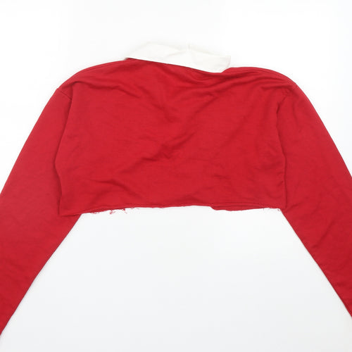 Missguided Womens Red  Polyester Pullover Sweatshirt Size 6   - Cropped