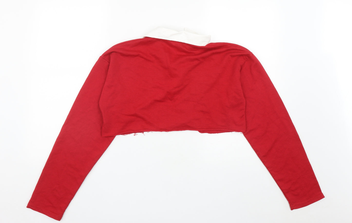 Missguided Womens Red  Polyester Pullover Sweatshirt Size 6   - Cropped