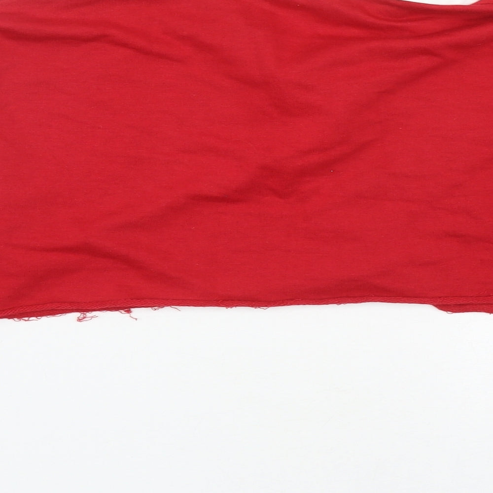 Missguided Womens Red  Polyester Pullover Sweatshirt Size 6   - Cropped