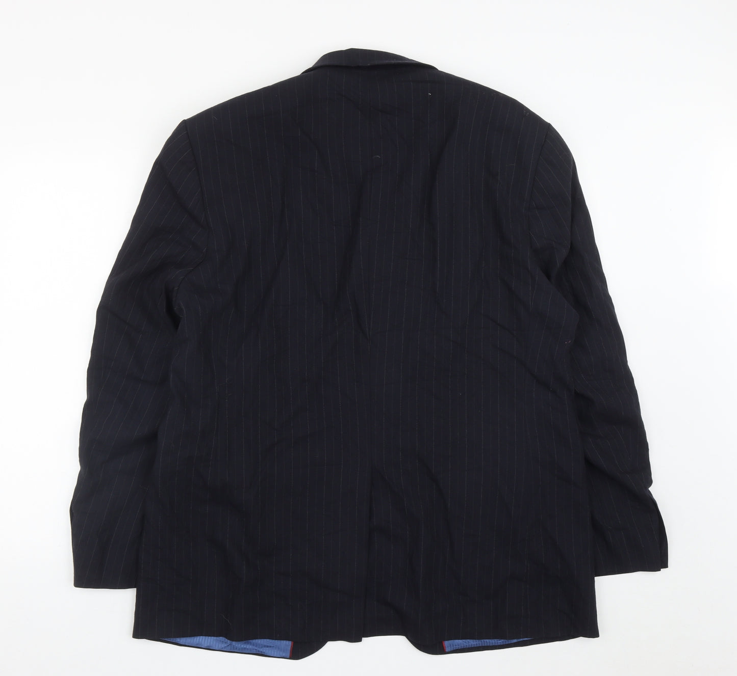 Burton Mens Black Striped Wool Jacket Suit Jacket Size 44