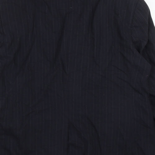 Burton Mens Black Striped Wool Jacket Suit Jacket Size 44