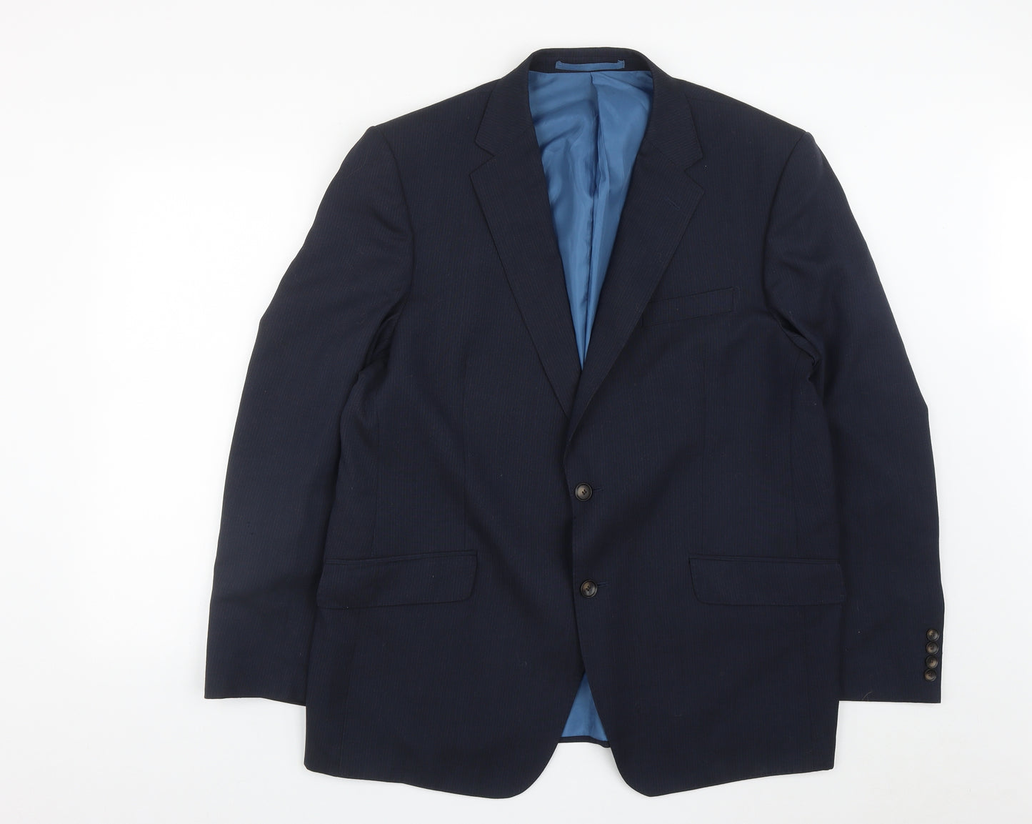 Marks and Spencer Mens Blue  Polyester Jacket Suit Jacket Size 44