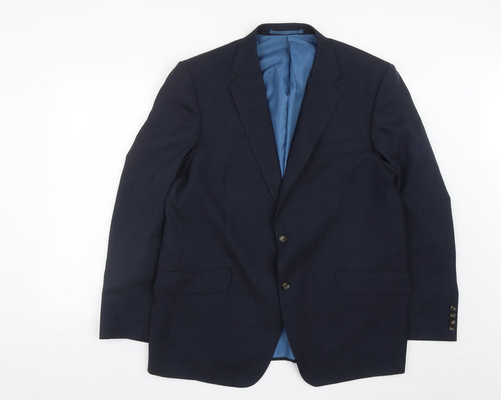 Marks and Spencer Mens Blue  Polyester Jacket Suit Jacket Size 44