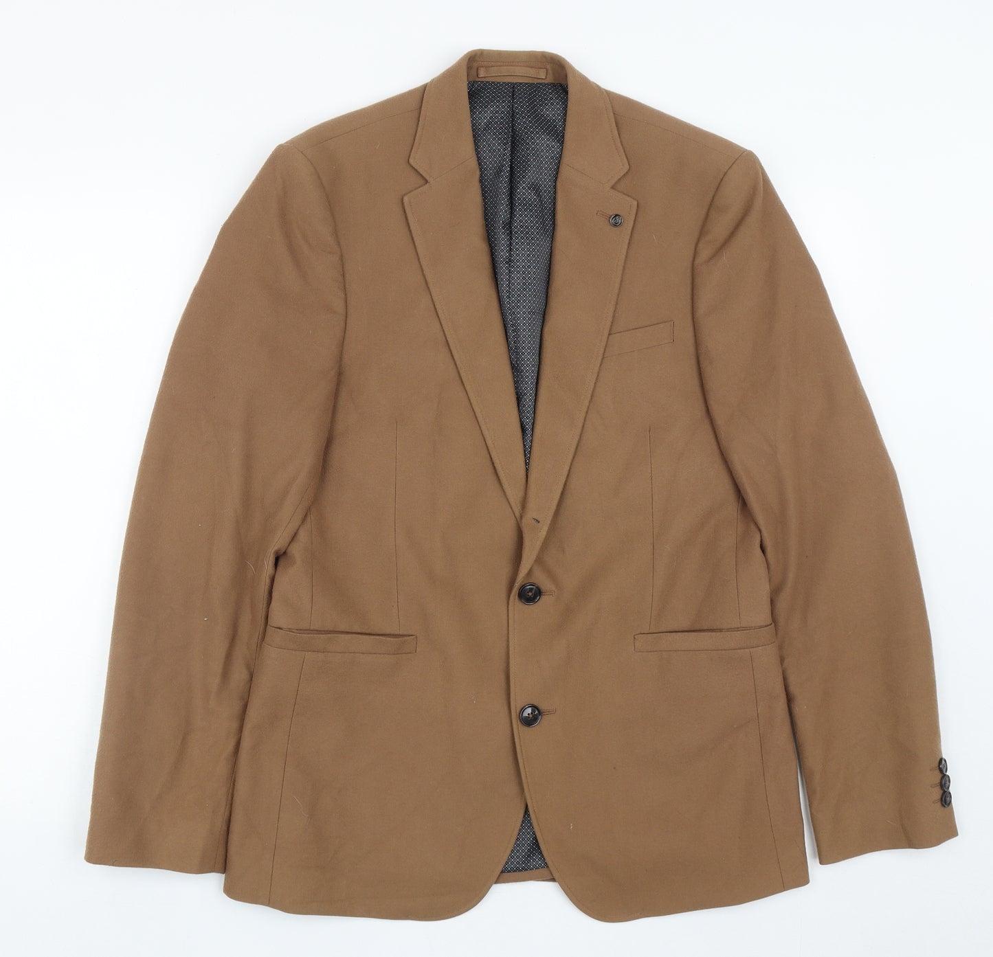 Burton Mens Brown  Polyester Jacket Suit Jacket Size 38