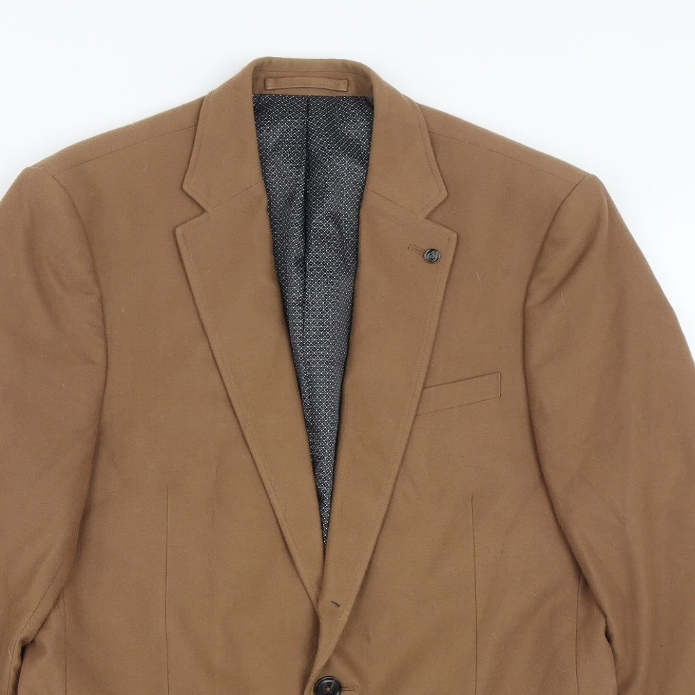 Burton Mens Brown  Polyester Jacket Suit Jacket Size 38
