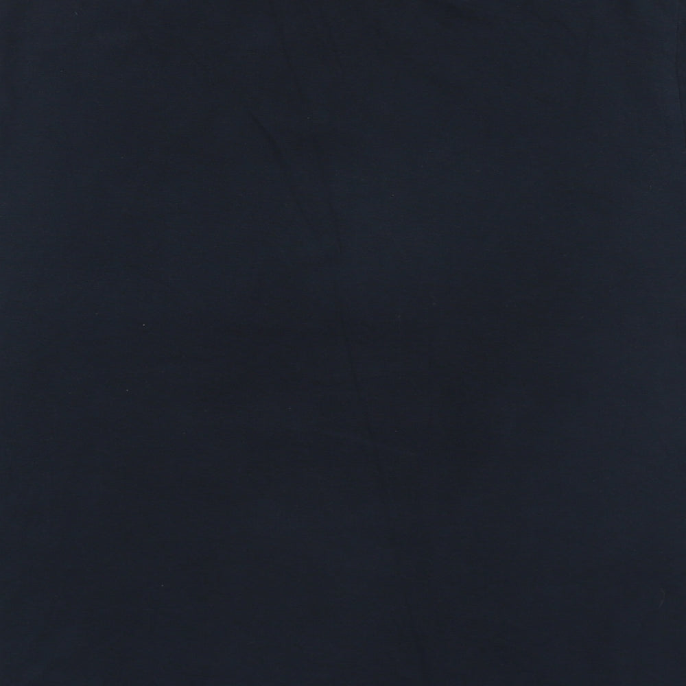 H&M Mens Black  Cotton  Polo Size L Collared Button