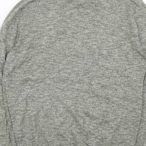 River Island Mens Green Round Neck  Cotton Pullover Jumper Size M