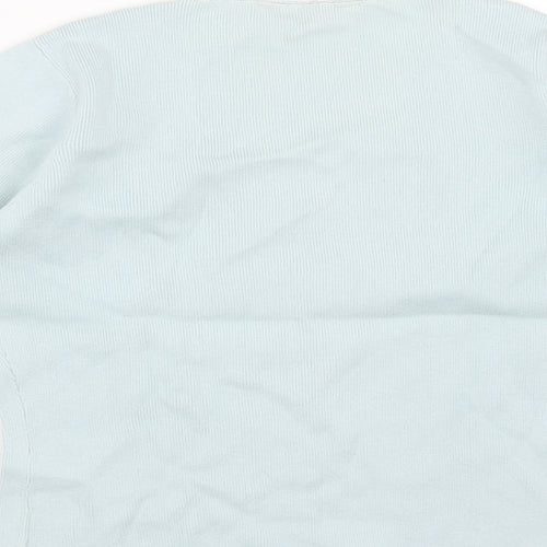 Dorothy Perkins Womens Blue  Cotton Basic Button-Up Size 12 V-Neck