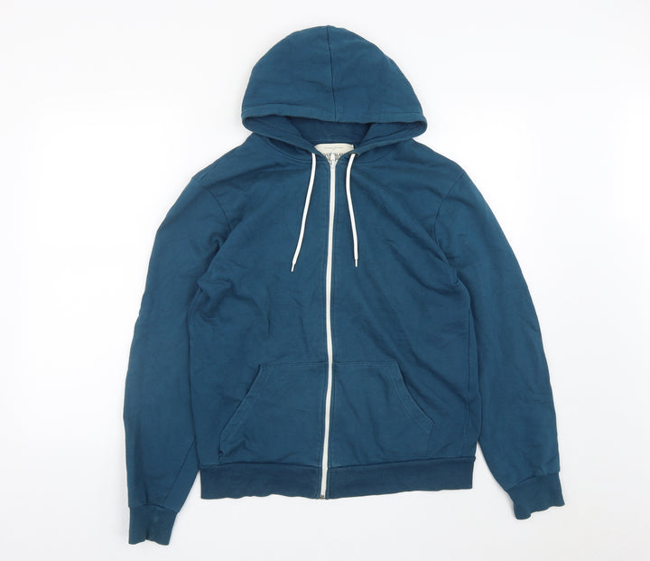 River Island Mens Green  Cotton Full Zip Hoodie