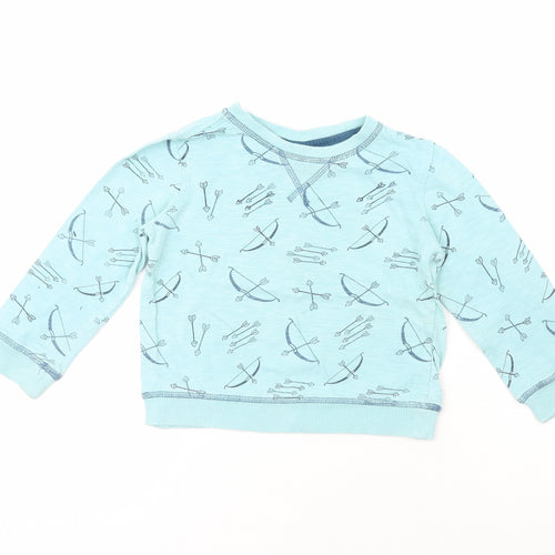 Mini Club Boys Blue  100% Cotton Pullover Sweatshirt Size 2-3 Years   - Bow & Arrow