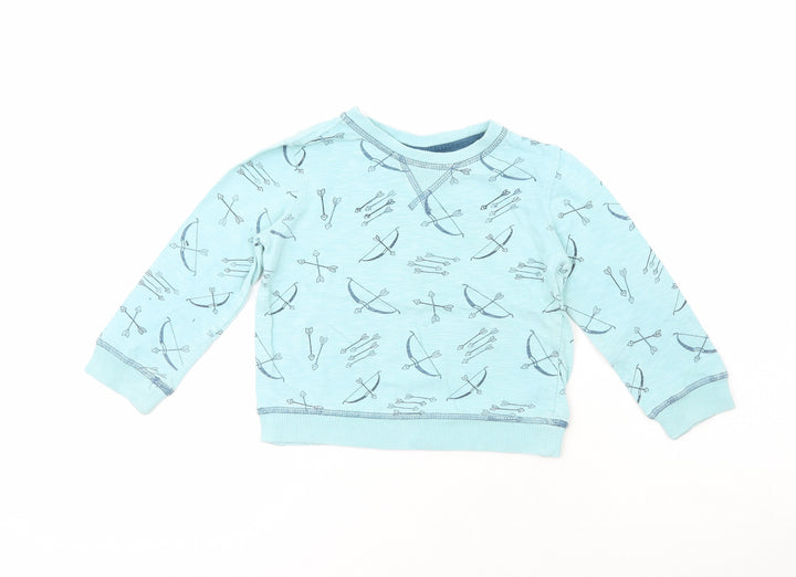Mini Club Boys Blue 100% Cotton Pullover Sweatshirt Size 2-3 Years - Bow & Arrow