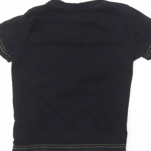 F&F Boys Black  Polyester Pullover T-Shirt Size 12-18 Months Crew Neck  - Dinosaur