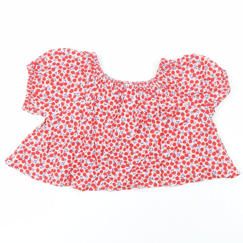 NEXT Girls Red  Viscose Basic Button-Up Size 3 Years Crew Neck  - Cherry Print