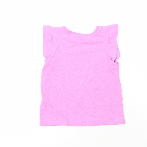 NEXT Girls Purple  Cotton Pullover Polo Size 3-4 Years Crew Neck