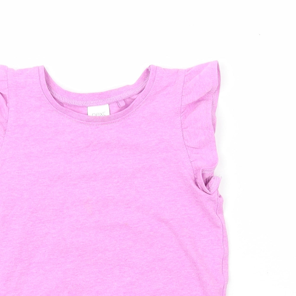 NEXT Girls Purple  Cotton Pullover Polo Size 3-4 Years Crew Neck