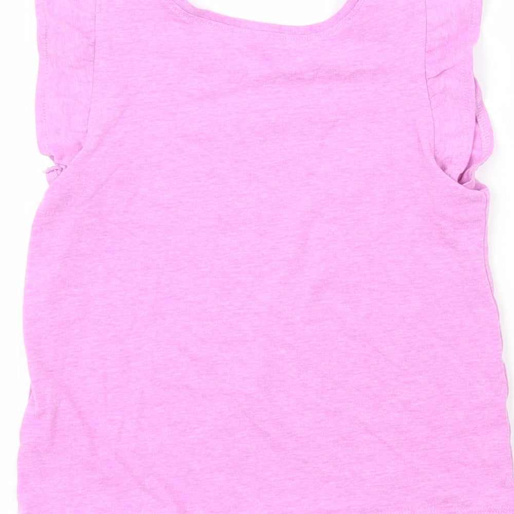 NEXT Girls Purple  Cotton Pullover Polo Size 3-4 Years Crew Neck