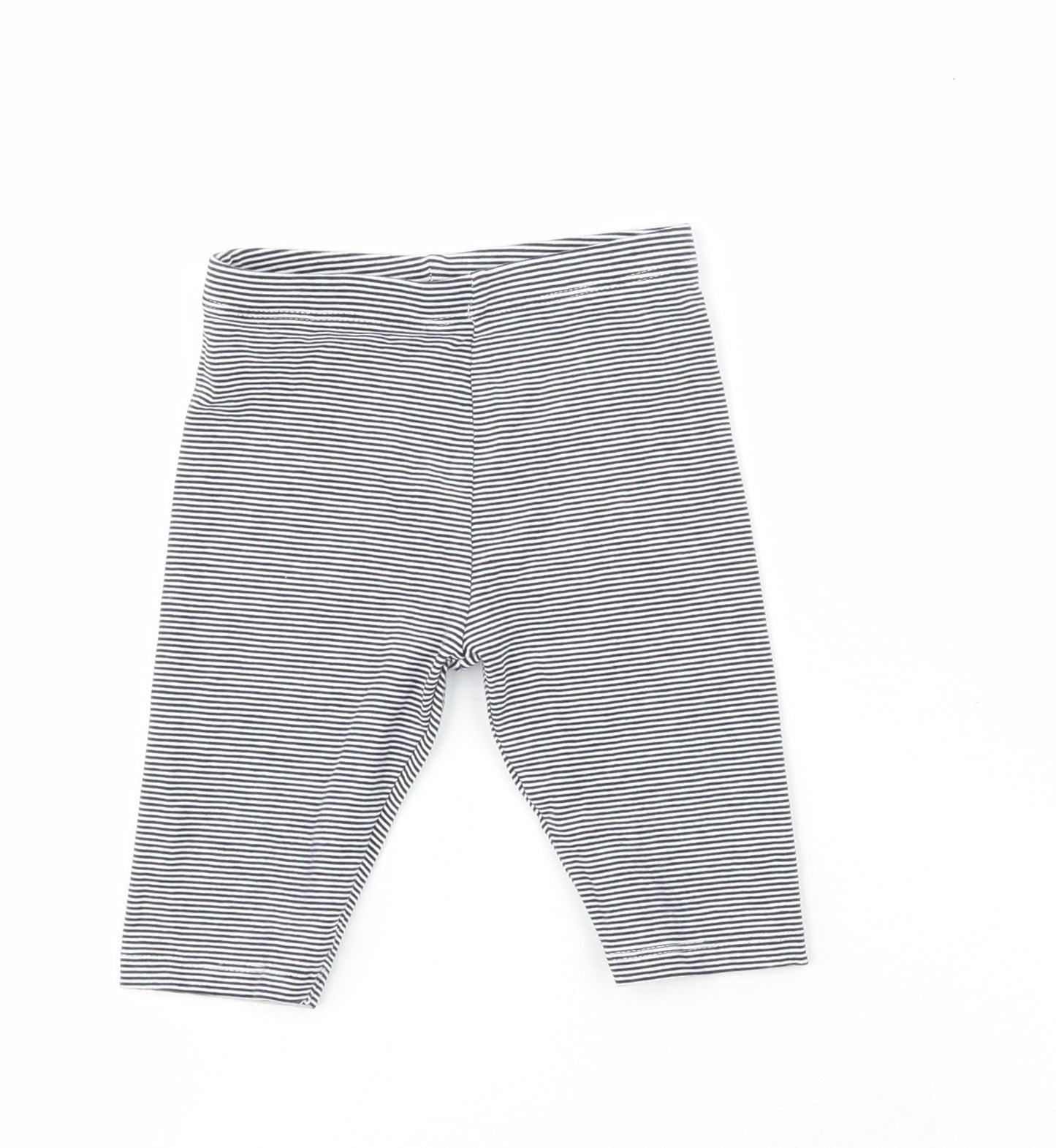 Dunnes Girls Black Striped Cotton Sweatpants Leggings Size 12-18 Months