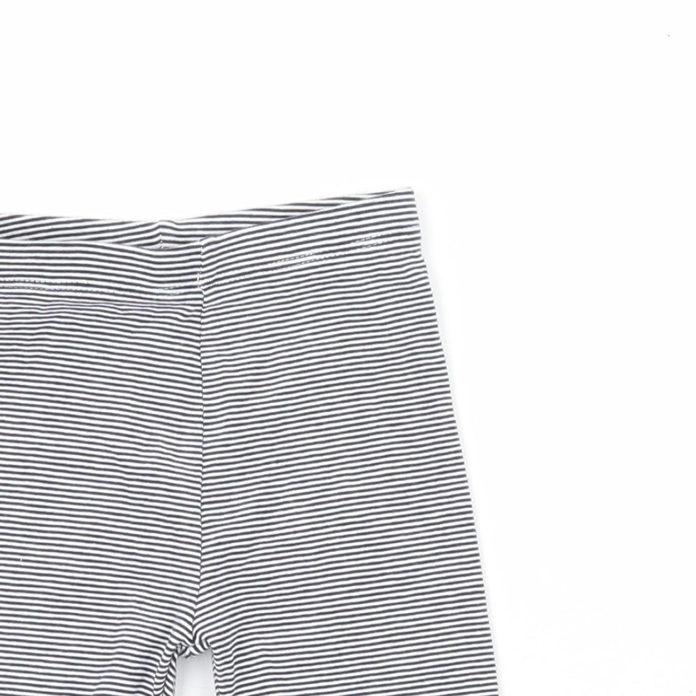 Dunnes Girls Black Striped Cotton Sweatpants Leggings Size 12-18 Months