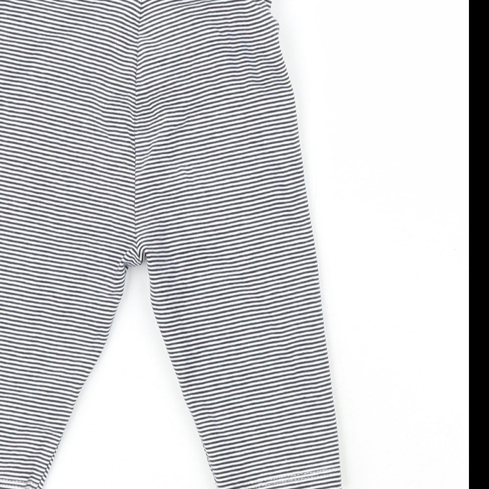 Dunnes Girls Black Striped Cotton Sweatpants Leggings Size 12-18 Months