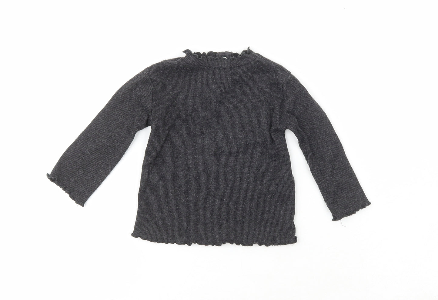 Zara Girls Grey  Cotton Pullover Jumper