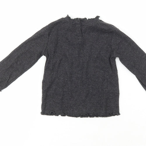 Zara Girls Grey  Cotton Pullover Jumper