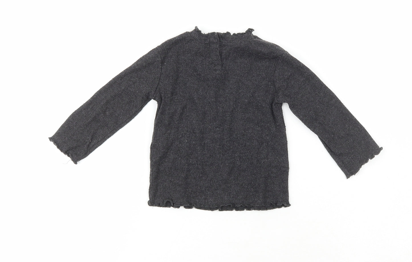 Zara Girls Grey  Cotton Pullover Jumper