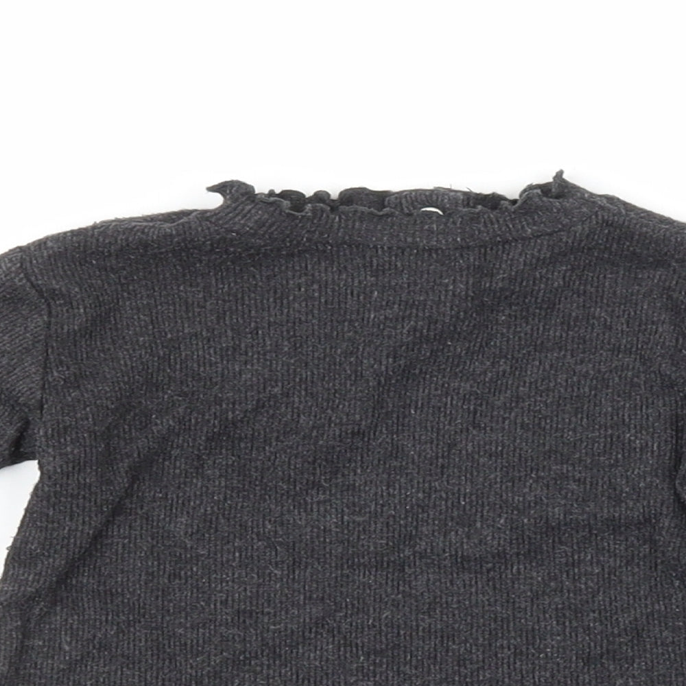 Zara Girls Grey  Cotton Pullover Jumper