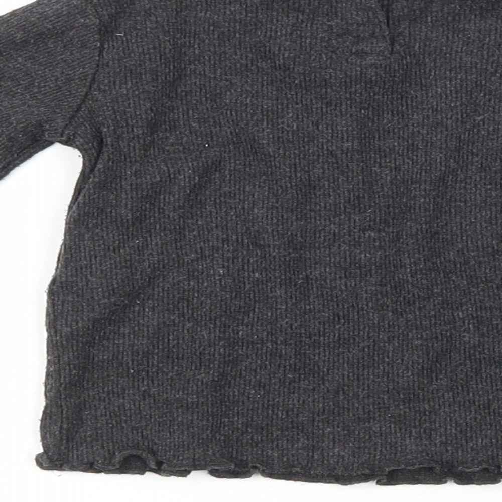 Zara Girls Grey  Cotton Pullover Jumper