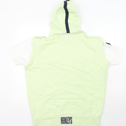 Henleys Womens Green  100% Cotton Pullover Hoodie Size 4   - Slogan