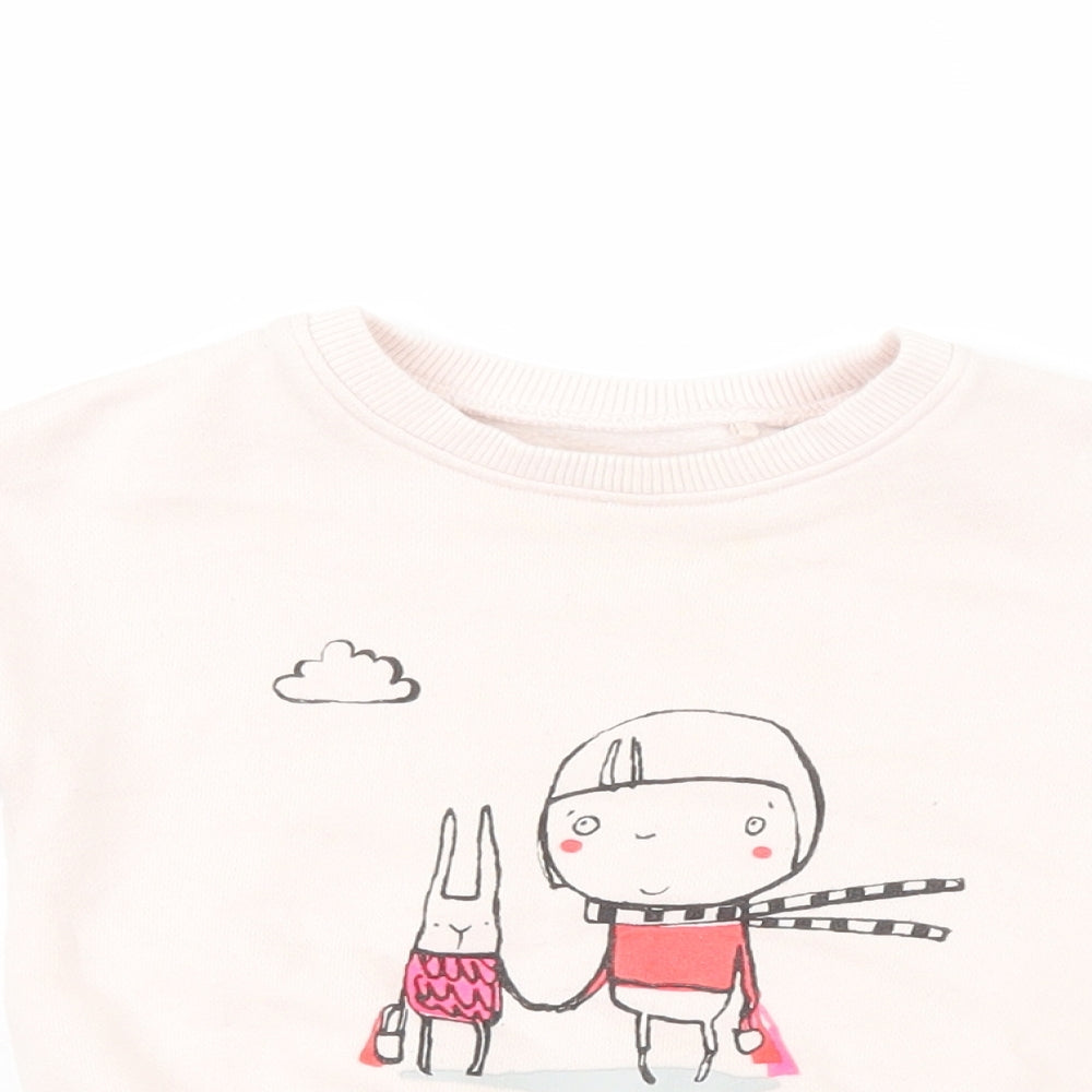Next  Girls Pink  Cotton Pullover Jumper Size 6-9 Months   - Shopping Trip